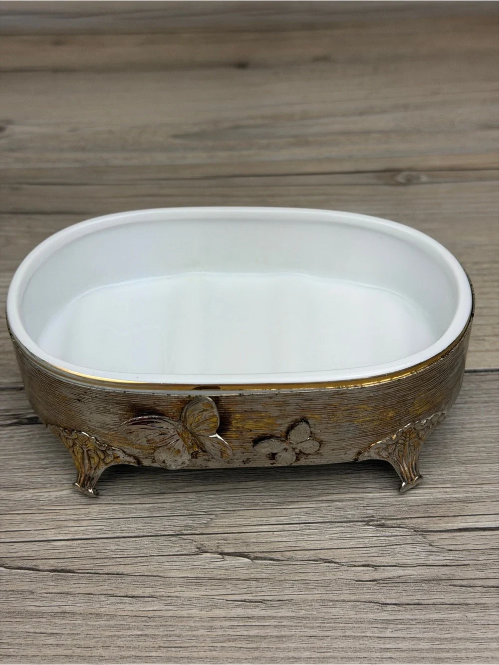 Vintage MCM Stylebuilt 24K Gold Plated Butterfly Soap Dish